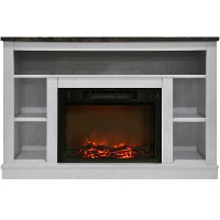 CAM5021-1WHT White Electric Fireplace with Mantel (47 Inch) - Seville-2