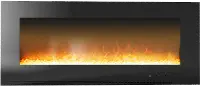 CAM56WMEF-1BLK Black Wall Mount Electrical Fireplace (56 Inch) - Metropolitan