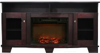 CAM6022-1MAH Mahogany Brown Wooden 60 Inch Fireplace TV Stand - Savona-2