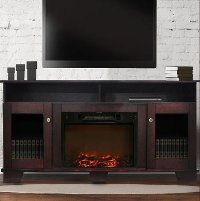 CAM6022-1MAH Mahogany TV Stand and Electrical Fireplace (59 Inch) - Savona