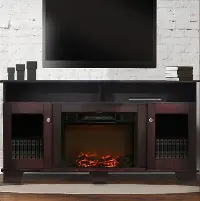 CAM6022-1MAH Savona Mahogany Brown 60 Inch Fireplace TV Stand