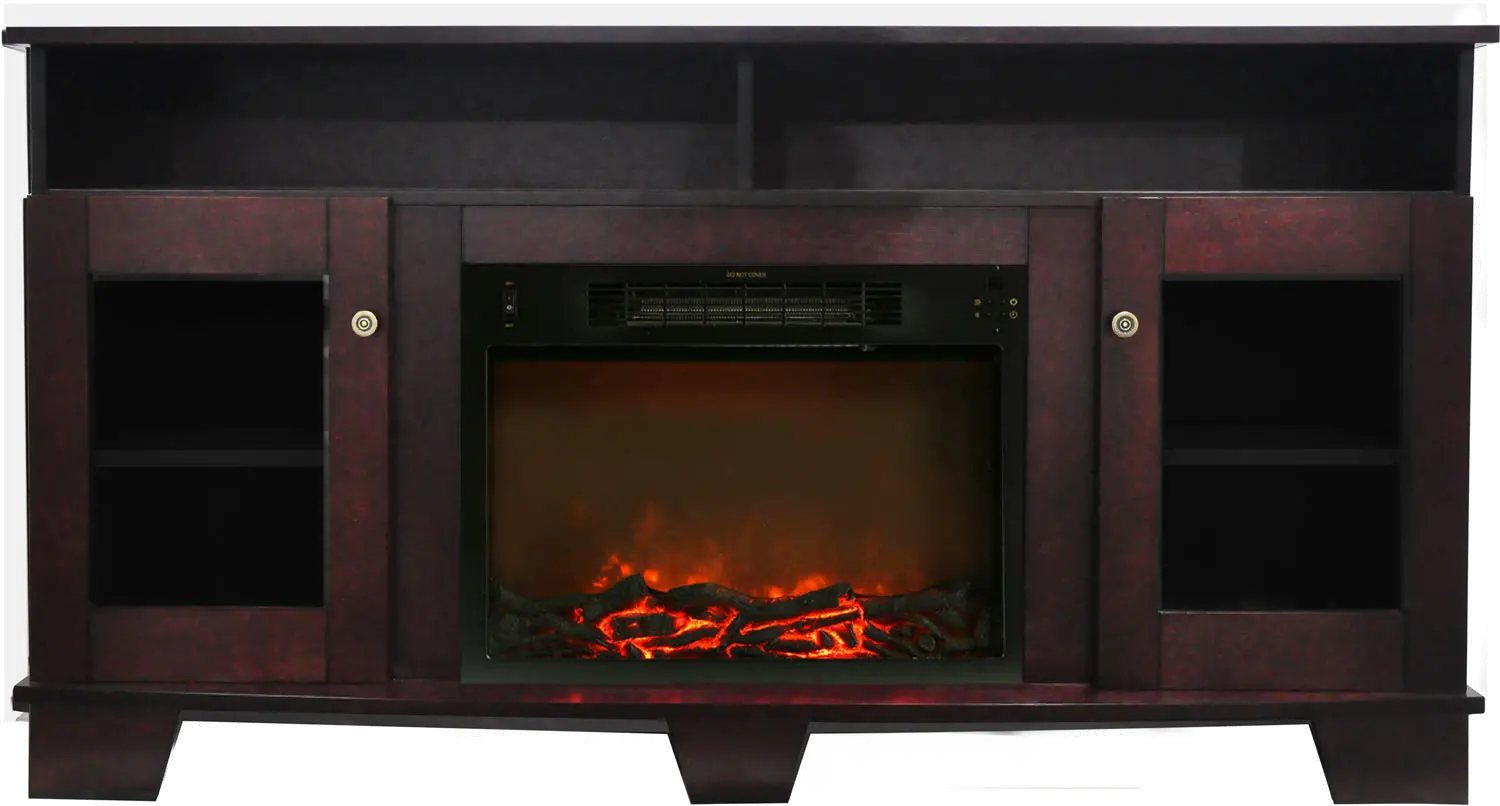 CAM6022-1MAH Savona Mahogany Brown 60 Inch Fireplace TV Stand-2