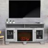 CAM6022-1WHT Crisp White Modern 60 Inch Fireplace TV Stand - Savona