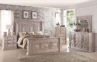 Rustic Traditional Cream 6 Piece Queen Bedroom Set - Santa Fe