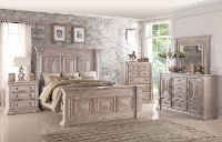 Rustic Traditional Cream 6 Piece King Bedroom Set - Santa Fe