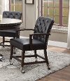 Walnut and Black Game Chair with Casters - Payout