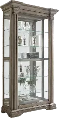 Madison Gray Sliding Door Curio Cabinet