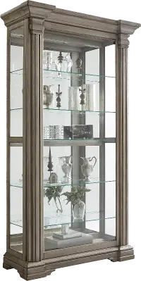 Madison Gray Sliding Door Curio Cabinet