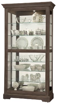 Aged Auburn Sliding Door Curio Cabinet - Tyler-2