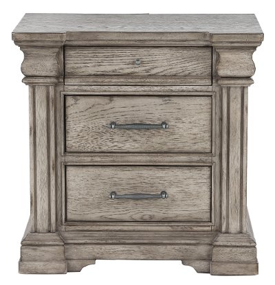 Classic Traditional Gray Nightstand - Madison Ridge