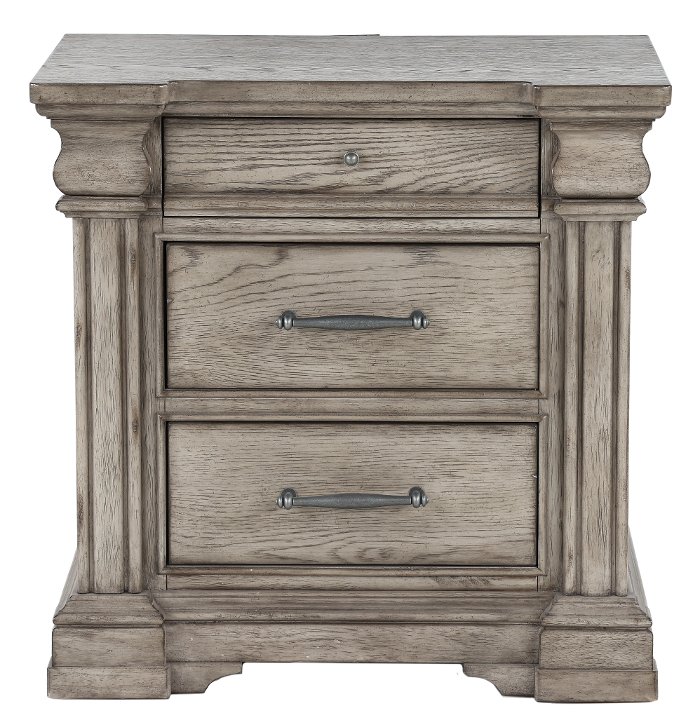 Classic Traditional Gray Nightstand - Madison Ridge