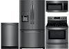 KIT Frigidaire 4 Piece Kitchen Appliance Package with Electric Range with 5 burners - Black Stainless Steel