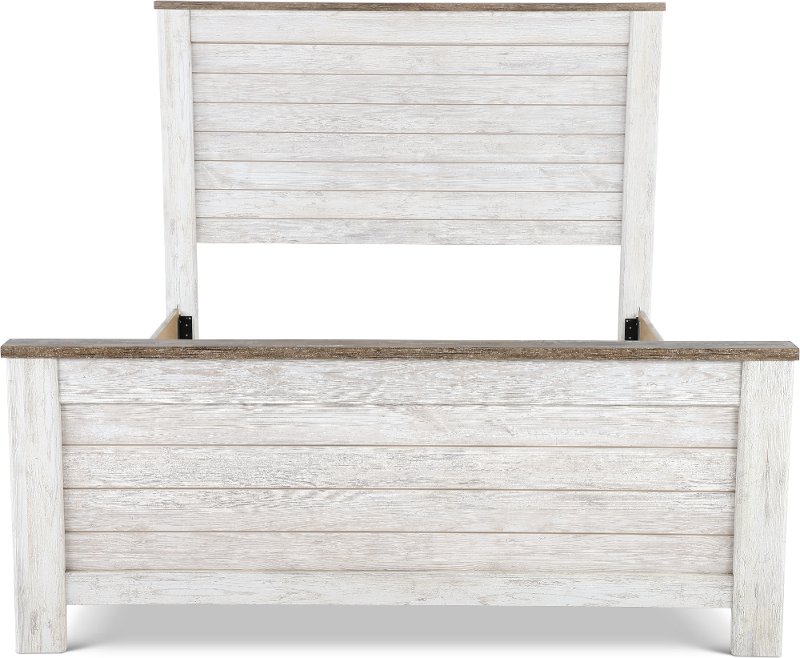Clic Rustic Whitewashed Full Size Bed Millhaven Rc Willey Clic Rustic Whitewashed Full Size Bed Millhaven Rc Willey Furniture