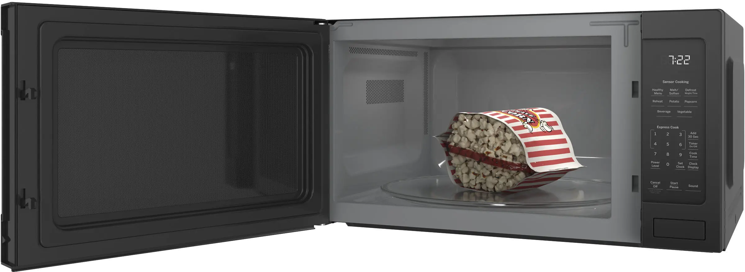 PES7227DLBB GE Profile Countertop Microwave - 2.2 cu. ft. Black-3