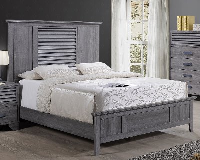 Casual Contemporary Gray King Size Bed - Sarter