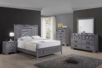 Casual Contemporary Gray 4 Piece King Bedroom Set - Sarter