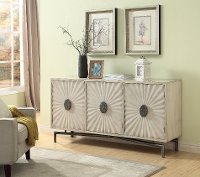 Modern Cream 3-Door Credenza - Dayton