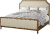 Clearance Classic Toffee and Sand Queen Upholstered Bed - Brussels