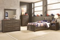 Rustic Modern Driftwood Brown 4 Piece Twin Bedroom Set - Fairfax