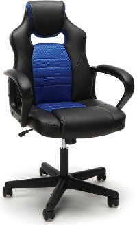 Blue and Black Racing Style Gaming Chair - Essentials