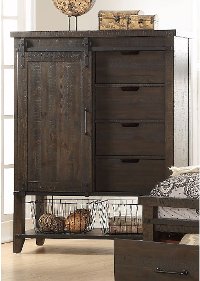 2622-14/GENTLMNCHEST Rustic Contemporary Brown Gentleman's Chest - Montana