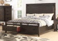 2622/STORAGEBED6/6 Rustic Contemporary Brown King Storage Bed - Montana