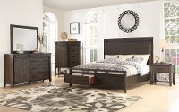 4PC:2622/MONTANA6/6 Rustic Contemporary Brown 4 Piece King Bedroom Set - Montana