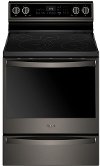 WFE975H0HV Whirlpool 30 Inch Electric Range with Self-Cleaning - Black Stainless Steel