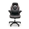 Gray and Black Racing Style Leather Gaming Chair - Essentials -2