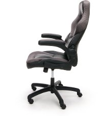 Gray and Black Racing Style Leather Gaming Chair - Essentials -3