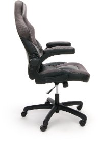 Gray and Black Racing Style Leather Gaming Chair - Essentials -5