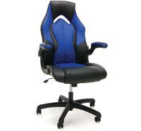 Blue and Black Leather Gaming Chair - Essentials