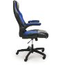 Blue and Black Leather Gaming Chair - Essentials -5