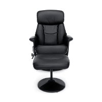 Heated Shiatsu Leather Massage Recliner & Ottoman - Essentials-2