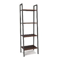 Gray and Walnut Brown 4 Shelf Bookcase - Essentials