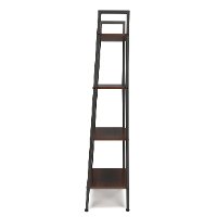 Gray and Walnut Brown 4 Shelf Bookcase - Essentials-3