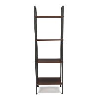 Gray and Walnut Brown 4 Shelf Bookcase - Essentials-4