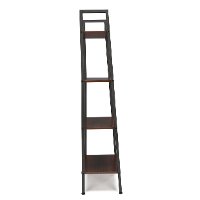 Gray and Walnut Brown 4 Shelf Bookcase - Essentials-5