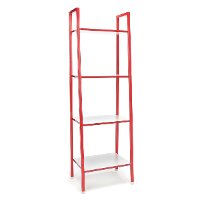 Red and White 4 Shelf Bookcase - Essentials