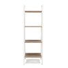 White and Natural Brown 4 Shelf Bookcase - Essentials -2