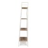 White and Natural Brown 4 Shelf Bookcase - Essentials -3