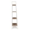 White and Natural Brown 4 Shelf Bookcase - Essentials -5