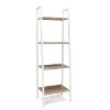 White and Natural Brown 4 Shelf Bookcase - Essentials