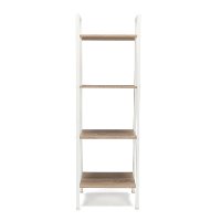 White and Natural Brown 4 Shelf Bookcase - Essentials-2