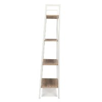 White and Natural Brown 4 Shelf Bookcase - Essentials-3