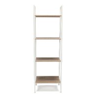 White and Natural Brown 4 Shelf Bookcase - Essentials-4