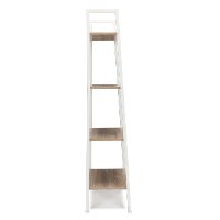 White and Natural Brown 4 Shelf Bookcase - Essentials-5