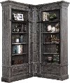 3 Piece Rustic Smoke Gray Library Wall - Gramercy Park