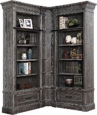 3 Piece Rustic Smoke Gray Library Wall - Gramercy Park