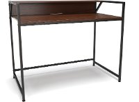 Walnut Brown Computer Desk with Shelf - Essentials